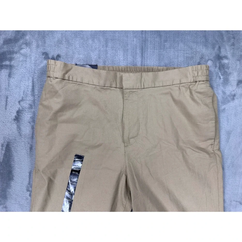 Banana Republic Mason Athletic Tapered Pants Mens 36x30 Khaki Tan Elastic Waist